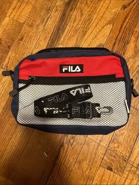 FILA Bag in Red, Navy & White with Black Strap